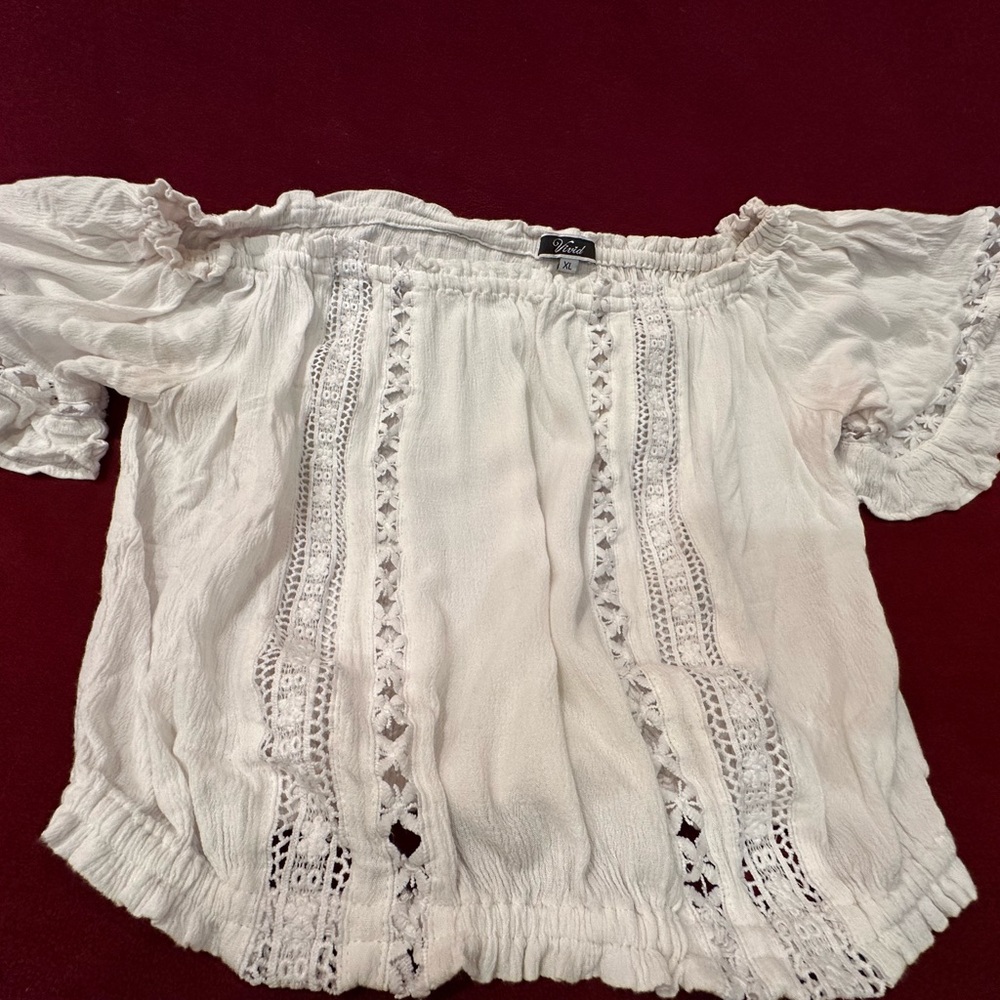 Women’s off the shoulder crochet blouse